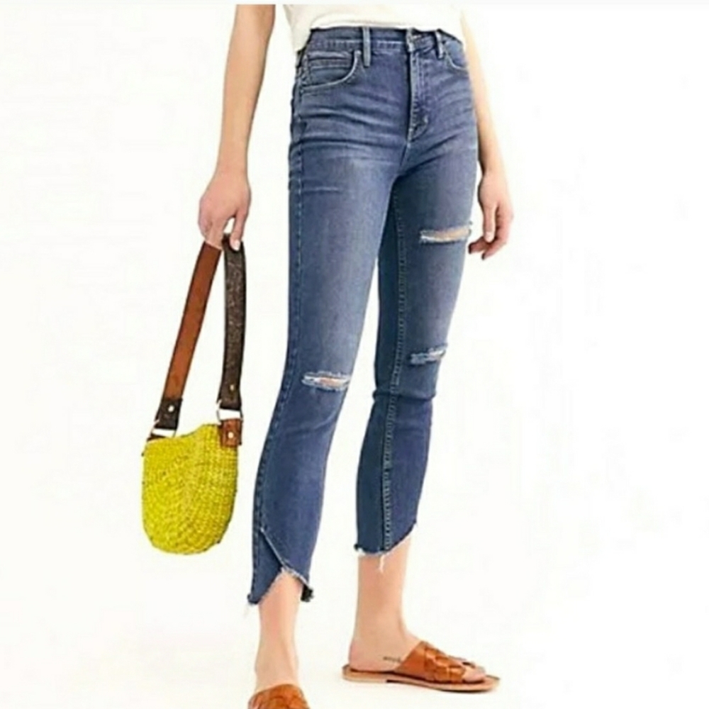 Free People Sunny Ripped Crop Midrise Skinny 30